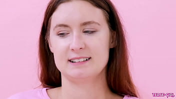 Cute teen caress her body