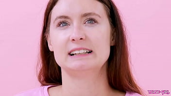 Cute teen caress her body