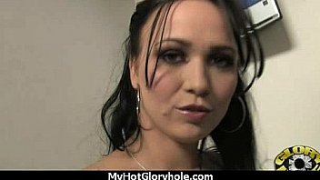 Horny ebony suck the juice from big white gloryhole 5