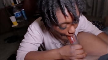 Darkchocolatebarbie sucked a fruit roll up off my dick and made me cum 4 times like a certified throat goat