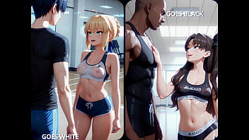 Fate babes black vs white cocks ai