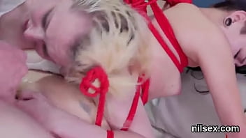 Crazy joy girl gets her fuckholes gaped and thoroughly pounded