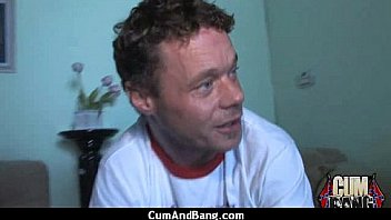 Interracial group blowjob from a ebony slut 5