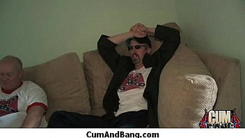 Nice ebony fucked by several white guys in all holes 24