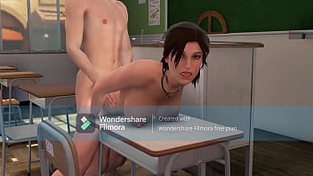 Tomb raider gets her throat rocked by massive cock