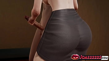 Nerisa anime girl with big tits rule34 animation featuring handjob for huge cock intense close up deepthroat and titfuck with cum on her huge boobs in honey select 2