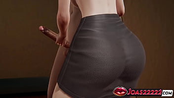 Nerisa anime girl with big tits rule34 animation featuring handjob for huge cock intense close up deepthroat and titfuck with cum on her huge boobs in honey select 2