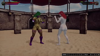 Jennifer vs neri nf3d female sex femdom combat arena
