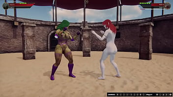 Jennifer vs neri nf3d female sex femdom combat arena