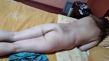 Beautiful latina stepmom showing off her big hairy pussy and asks me to lick it