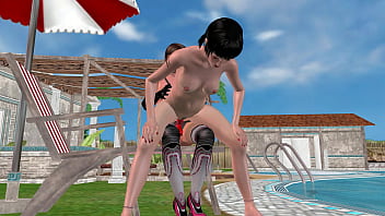 Animated 3d sex cute lesbian girl riding strapon dick