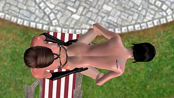 Animated 3d sex cute lesbian girl riding strapon dick
