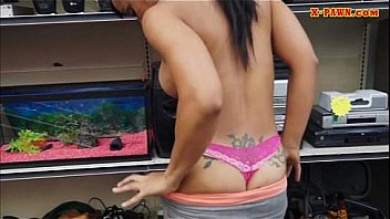 Ebony gym trainer banged by horny pawn man at the pawnshop