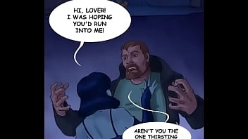 Horny vampires fucked a scared man in a game