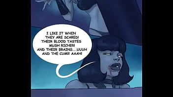 Horny vampires fucked a scared man in a game