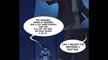 Horny vampires fucked a scared man in a game