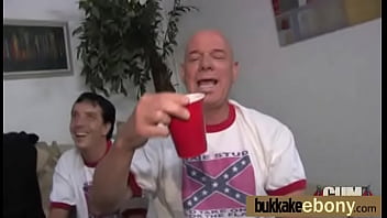 Gorgeous ebony lady sucks white dicks and gangbang fucking 18