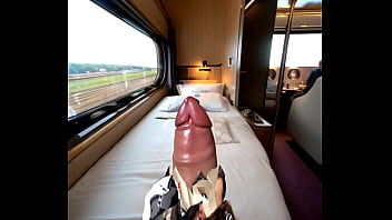 Beautiful blond milf in a leather uniform fucked in a night train ai illustrated leather porn dream