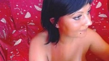 Sexy milf with huge tits teases and plays on webcam