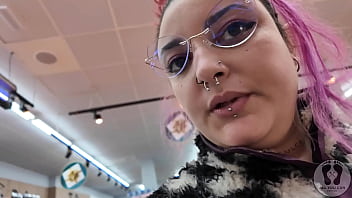 Rebeca addams burping at the supermarket for shooping