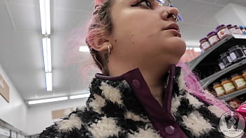 Rebeca addams burping at the supermarket for shooping