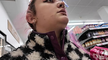 Rebeca addams burping at the supermarket for shooping