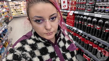 Rebeca addams burping at the supermarket for shooping