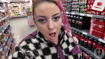 Rebeca addams burping at the supermarket for shooping