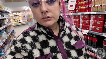 Rebeca addams burping at the supermarket for shooping
