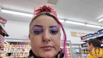 Rebeca addams burping at the supermarket for shooping