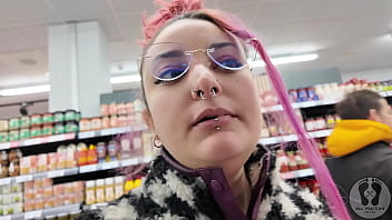 Rebeca addams burping at the supermarket for shooping