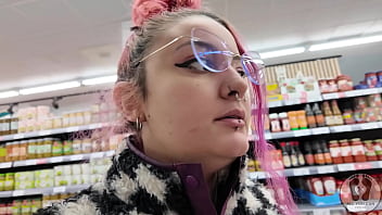 Rebeca addams burping at the supermarket for shooping