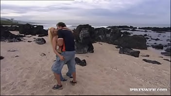 Big boobed blonde jemstone bends over and gets fucked on the rocks