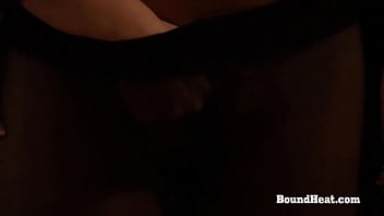 Busty lesbian slave enjoys in fingering and touching with mistress