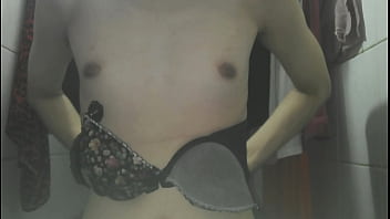 Masturbation with girl underwear