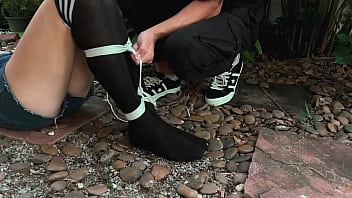 I punish her by tickling her sexy feet