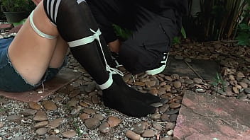 I punish her by tickling her sexy feet