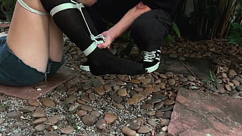 I punish her by tickling her sexy feet