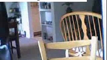 Brunette tape facing cam removes on webcam entertaining through dildo