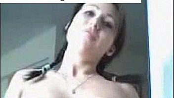 Brunette tape facing cam removes on webcam entertaining through dildo