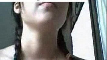 Brunette tape facing cam removes on webcam entertaining through dildo