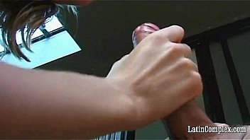 Latin blonde does nipple tease