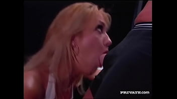 Blonde trina wears no panties and is horny to suck dick