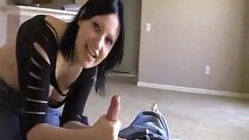 Brunette hottie pov jerking