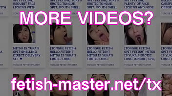 Japanese asian tongue spit fetish