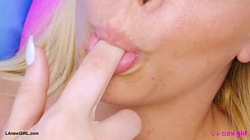 Chic blonde talent naked close up