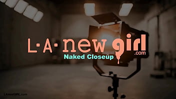 Chic blonde talent naked close up