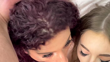 Hard rough fuck with two teen sluts