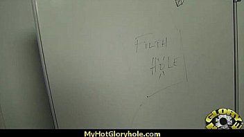 Horny ebony suck the juice from big white gloryhole 23