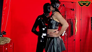 Slave tries to escape from the bondage positions